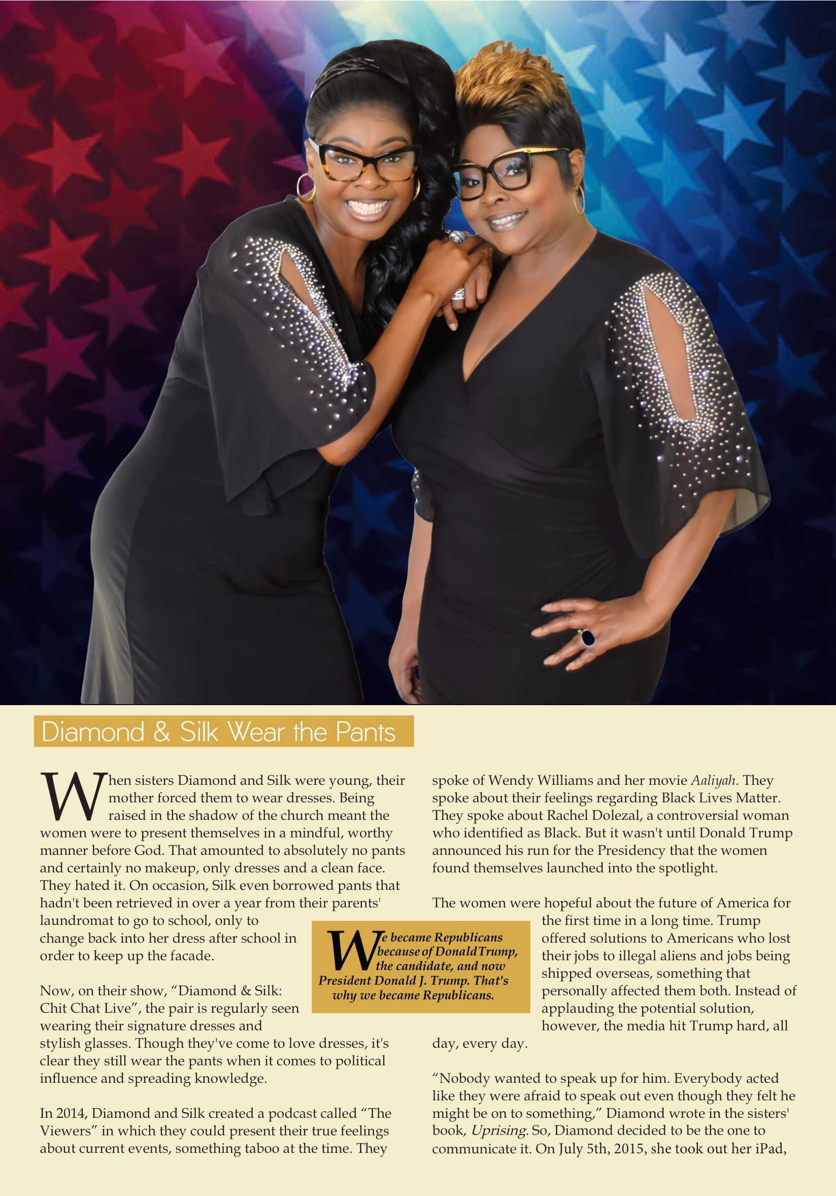 Diamond & Silk Wear the Pants: How Two Sisters Fought Censorship and Took the Internet by Storm  at george magazine