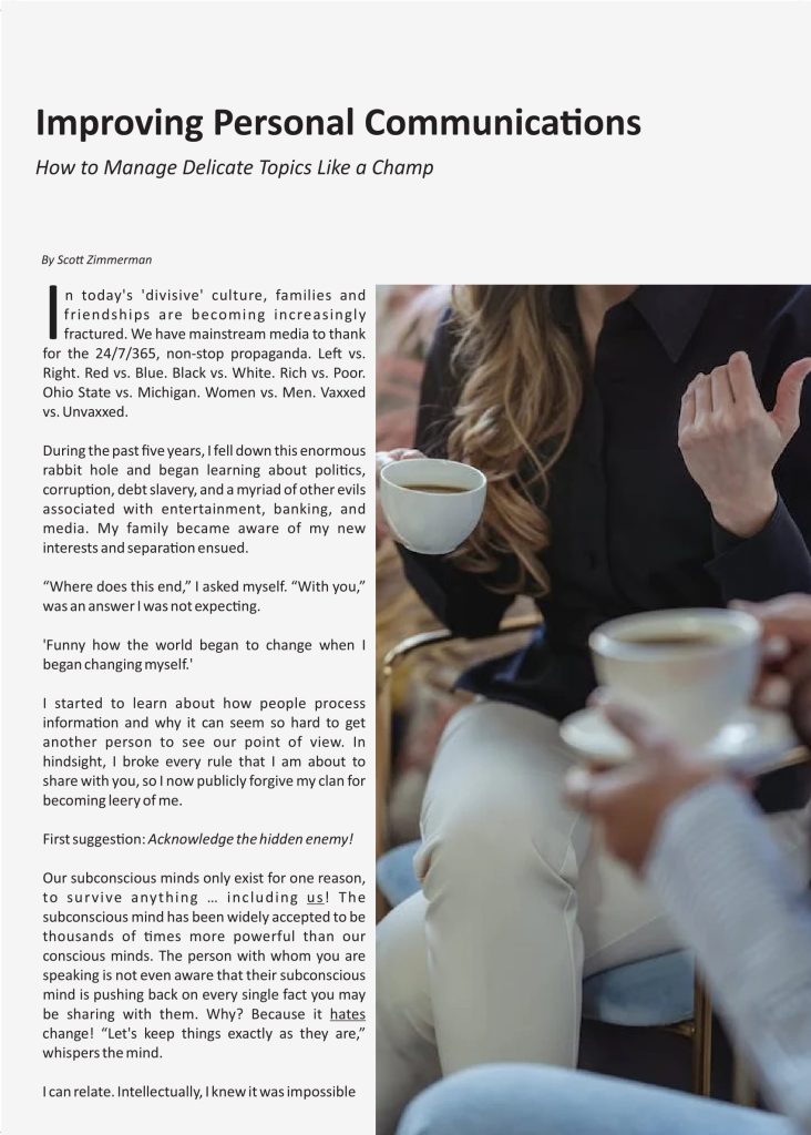 Improving Personal Conversations  at george magazine