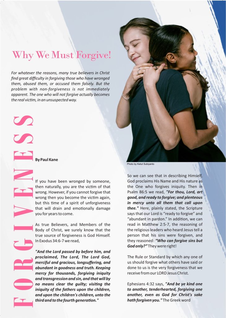 FORGIVENESS: Why We Must Forgive!