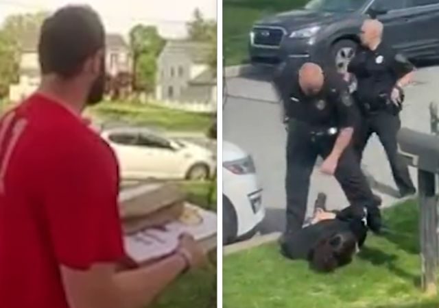 See pizza delivery guy take out suspect fleeing police