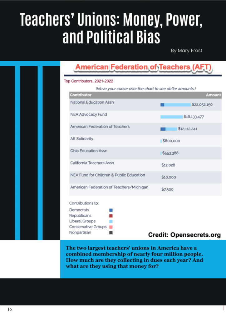 Teachers’ Unions: Money, Power, and Political Bias  at george magazine