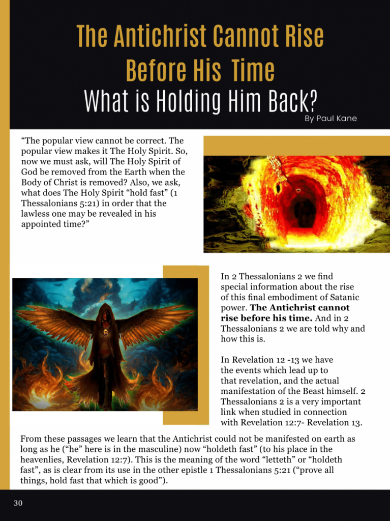 The Antichrist Cannot Rise Before His Time – What is Holding Him Back?  at george magazine