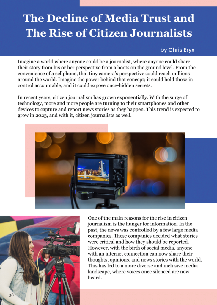The Decline of Media Trust and The Rise of Citizen Journalists  at george magazine