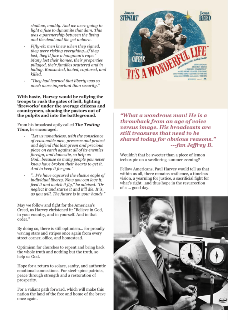 A Wistful Walk Down Memory Lane While Remembering Radio’s Patriot Paul Harvey  at george magazine