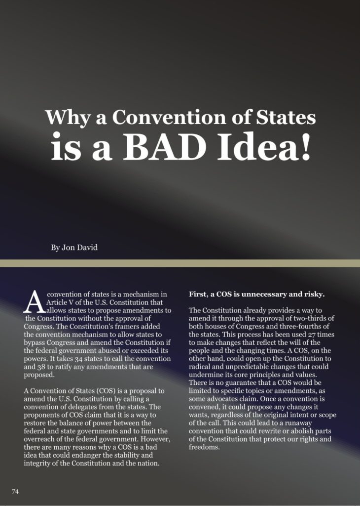 Why a Convention of States is a Bad Idea  at george magazine