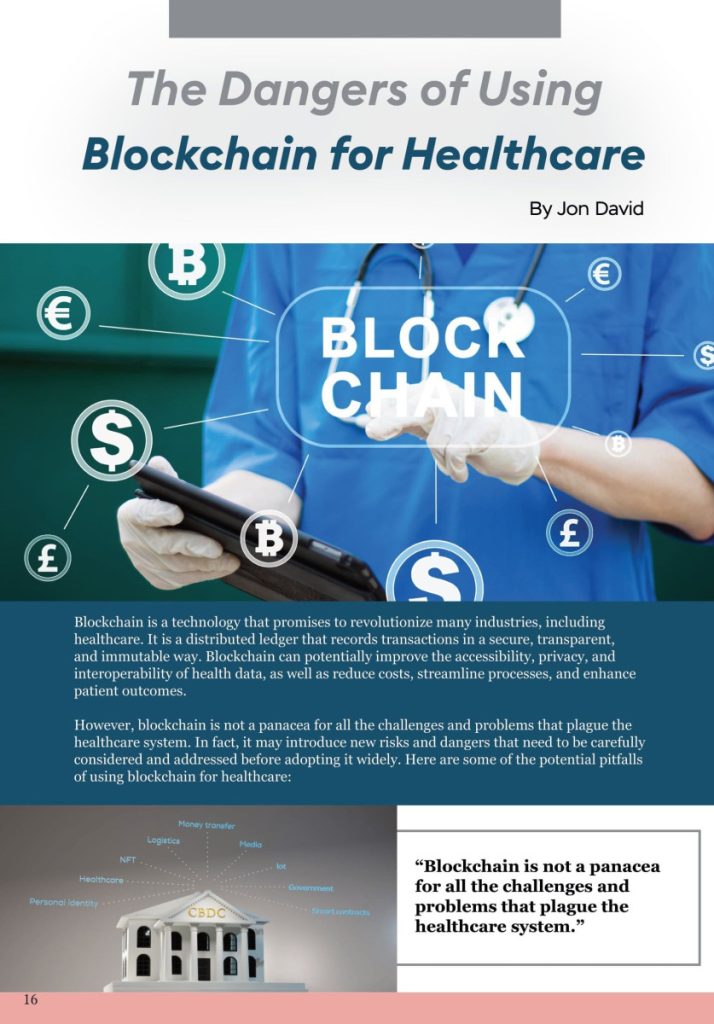 The Dangers of Using Blockchain for Healthcare  at george magazine