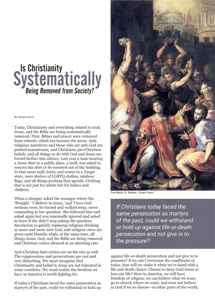 Is Christianity Systematically Being Removed from Society?  at george magazine