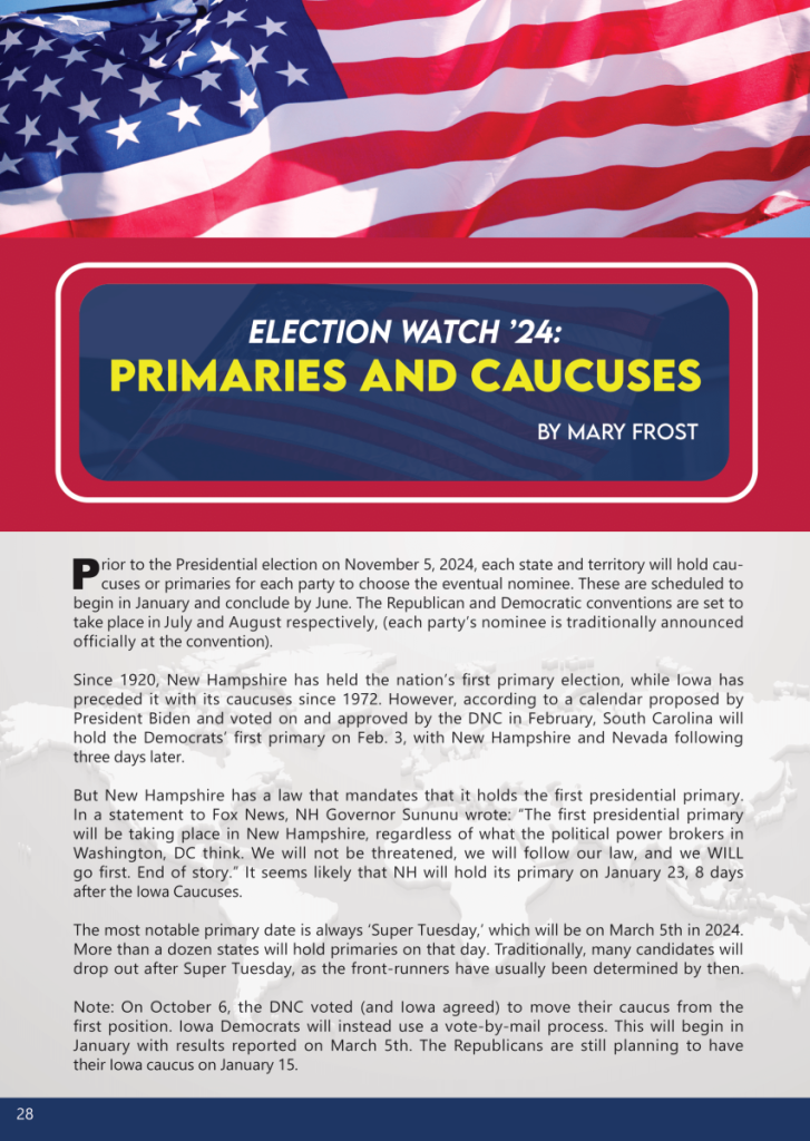 Election Watch ’24: Primaries and Caucuses  at george magazine