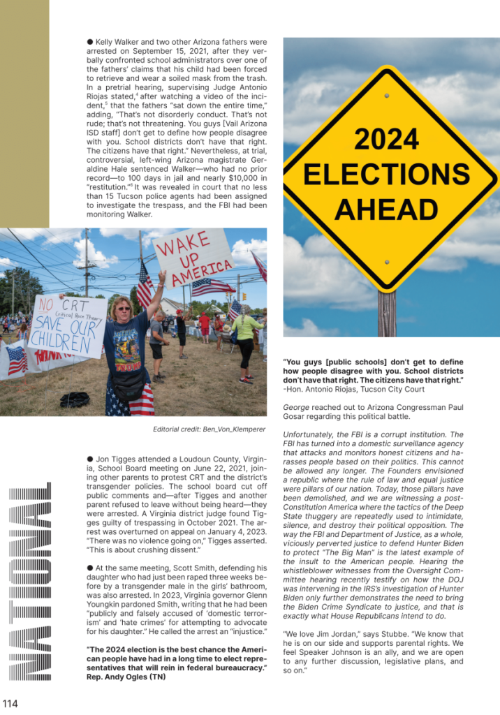 How Will DOJ Targeting of School Parents Influence the ‘24 Elections?  at george magazine