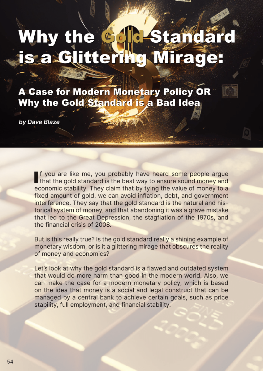 Why the Gold Standard is a Glittering Mirage – A Case for Modern Monetary Policy