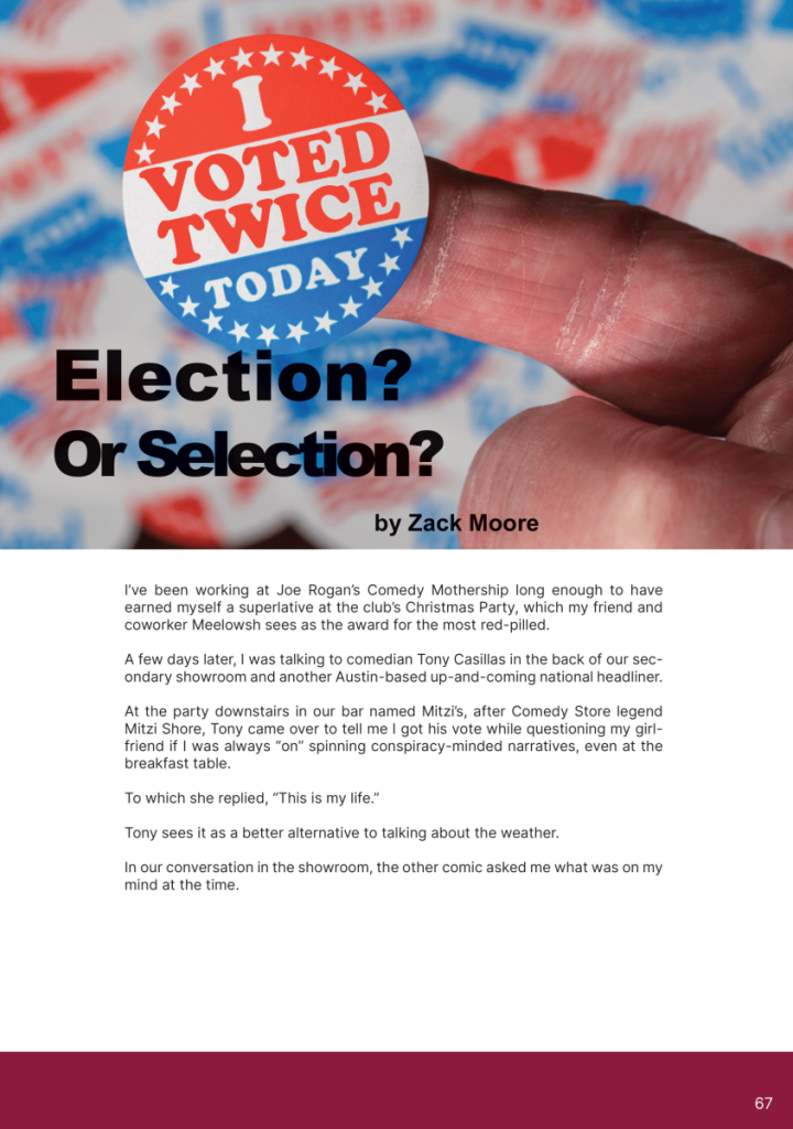 Election or Selection?  at george magazine