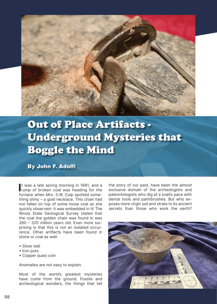 Out of Place Artifacts – Underground Mysteries that Boggle the Mind  at george magazine