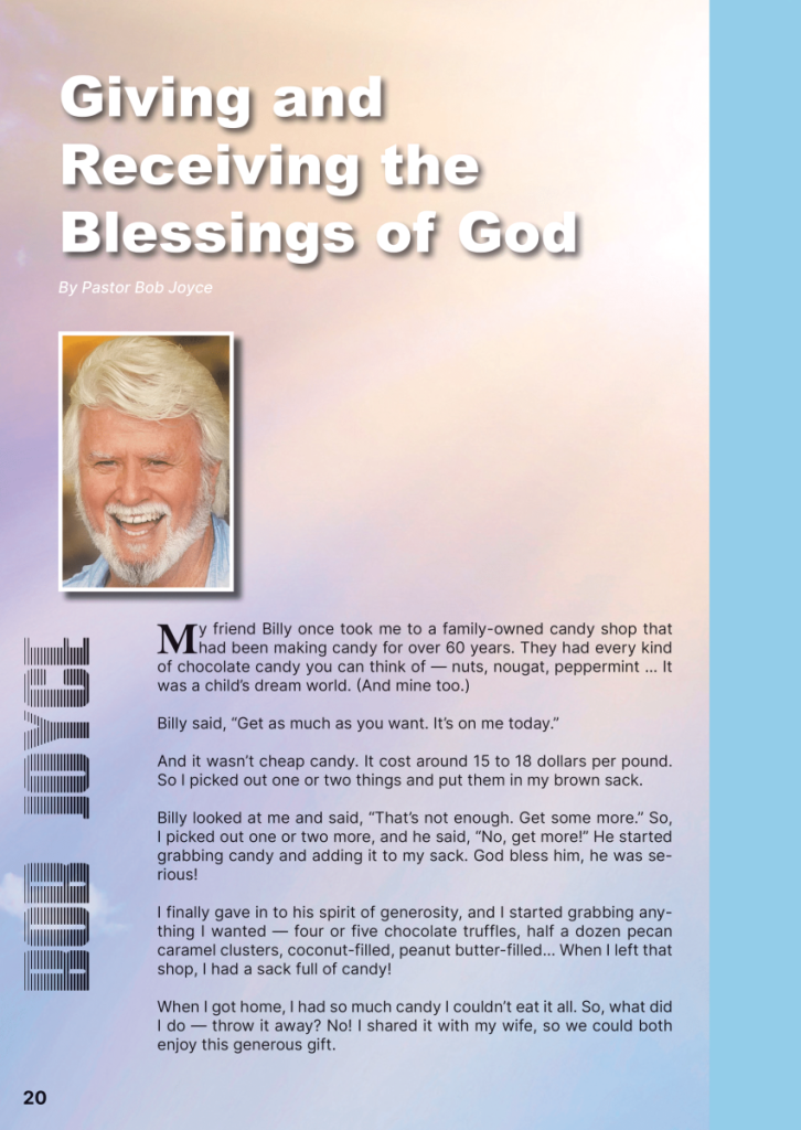 Giving and Receiving the Blessings of God  at george magazine