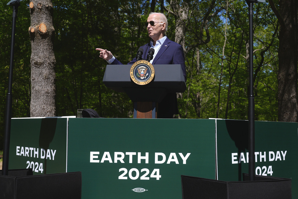 Biden shares stage with Bernie Sanders and AOC for Earth Day solar power push  at george magazine