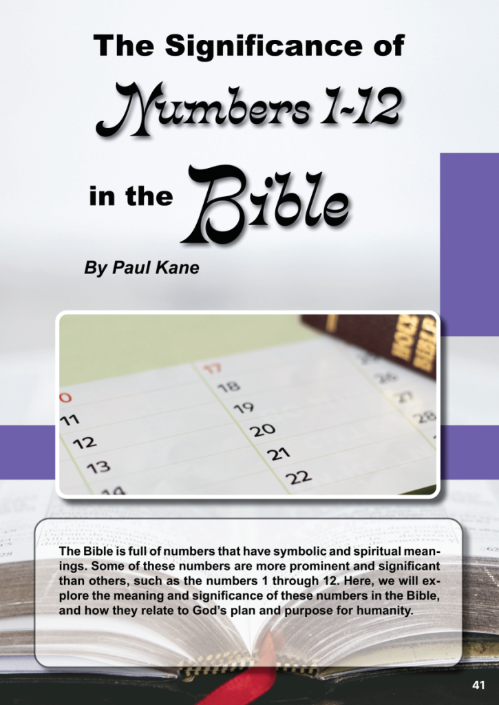 The Significance of Numbers 1 thru 12 in the Bible  at george magazine
