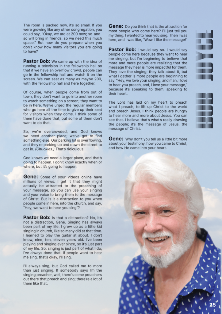 Pastor Bob Joyce – George Exclusive Interview  at george magazine