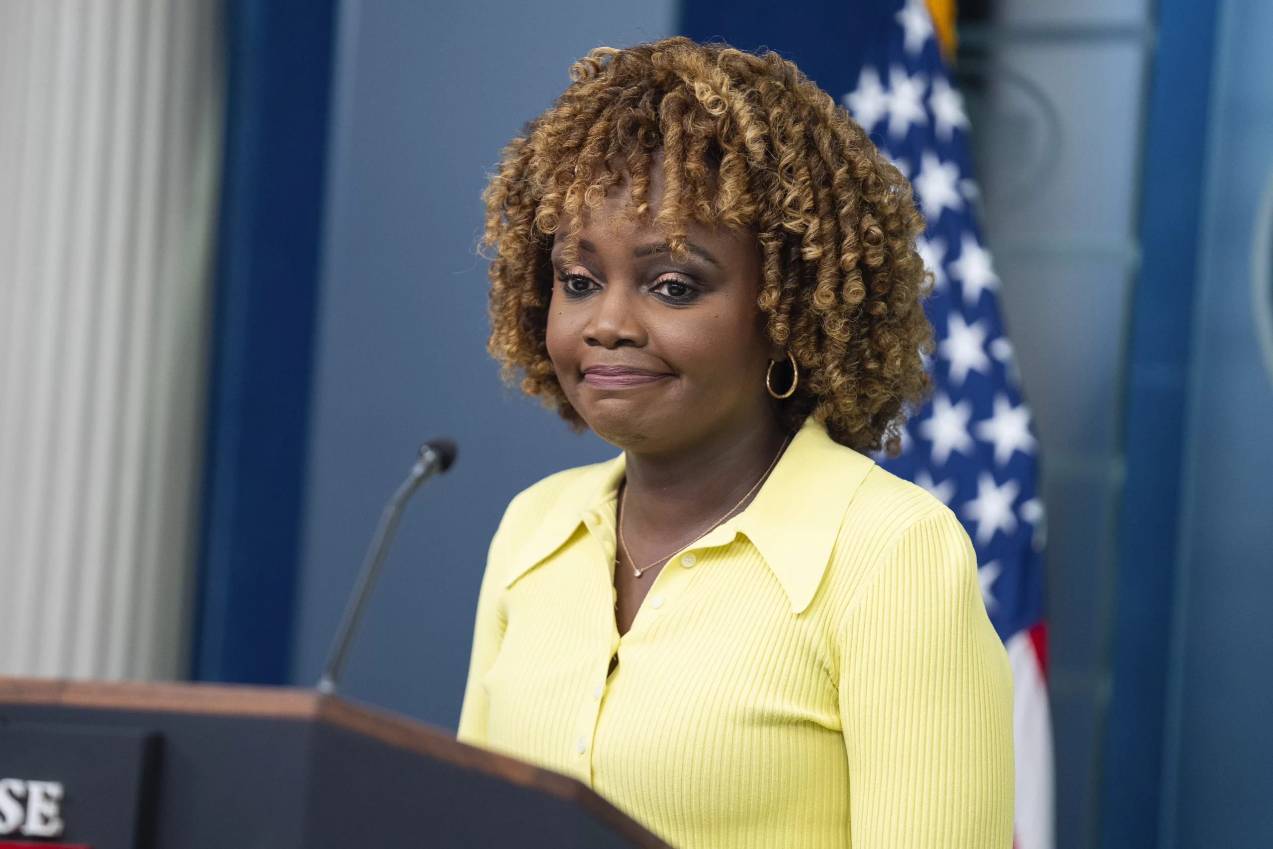 WATCH LIVE: Karine Jean-Pierre holds first press briefing since Biden dropped out, endorsed Harris  at george magazine