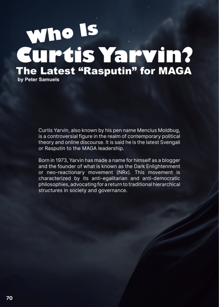 Who is Curtis Yarvin? The Latest “Rasputin” for MAGA