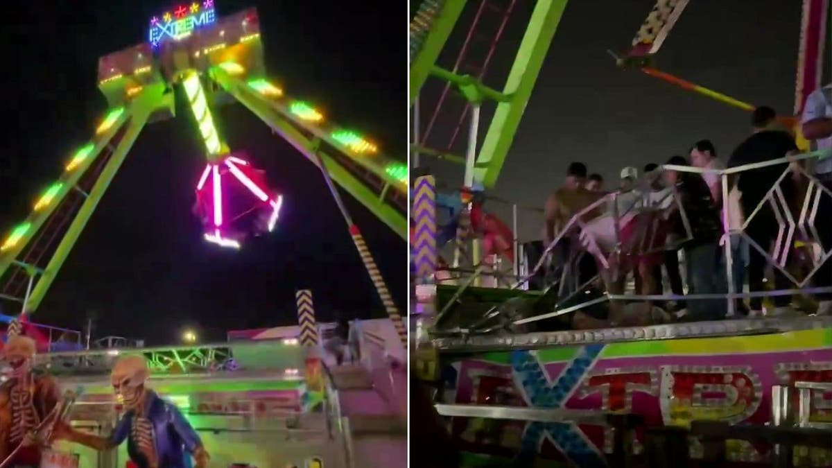 10 injured after cars on giant pendulum ride break apart midair, horrifying video shows  at george magazine