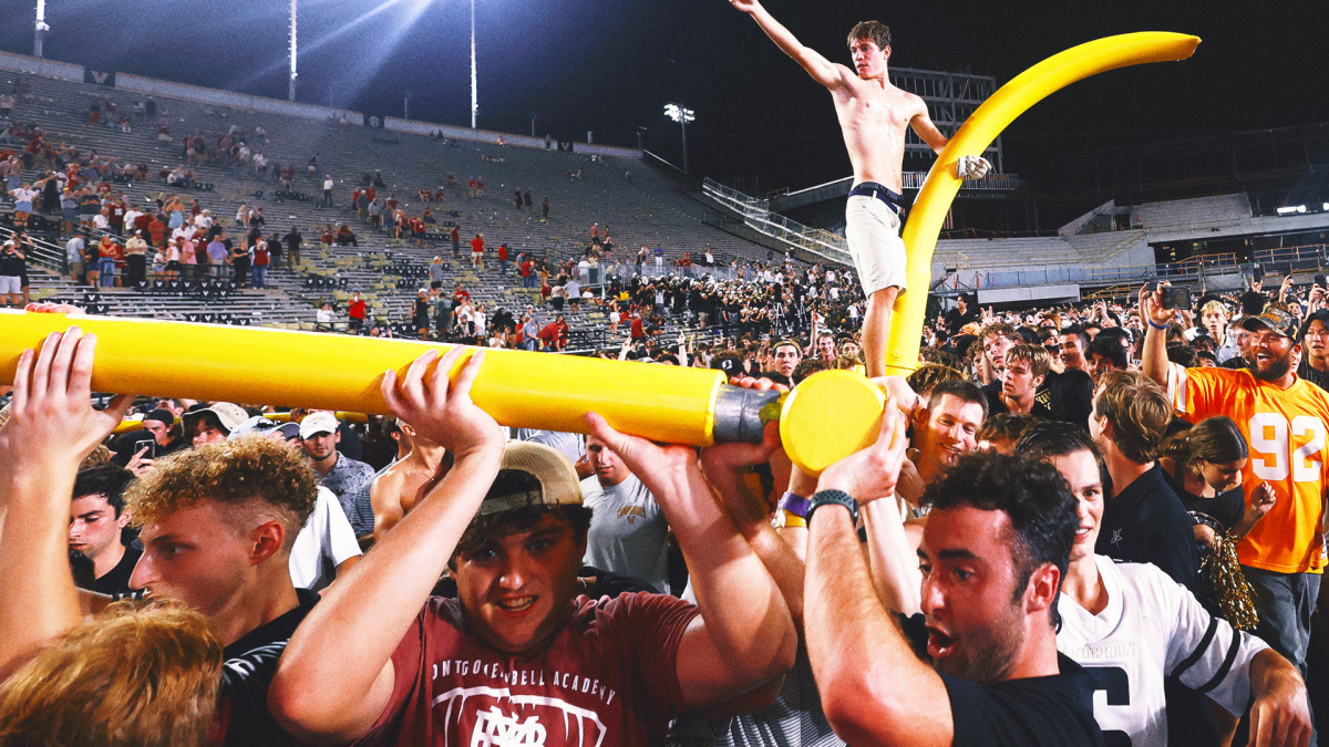 Vanderbilt, Arkansas fined for fans storming the field after upset wins  at george magazine