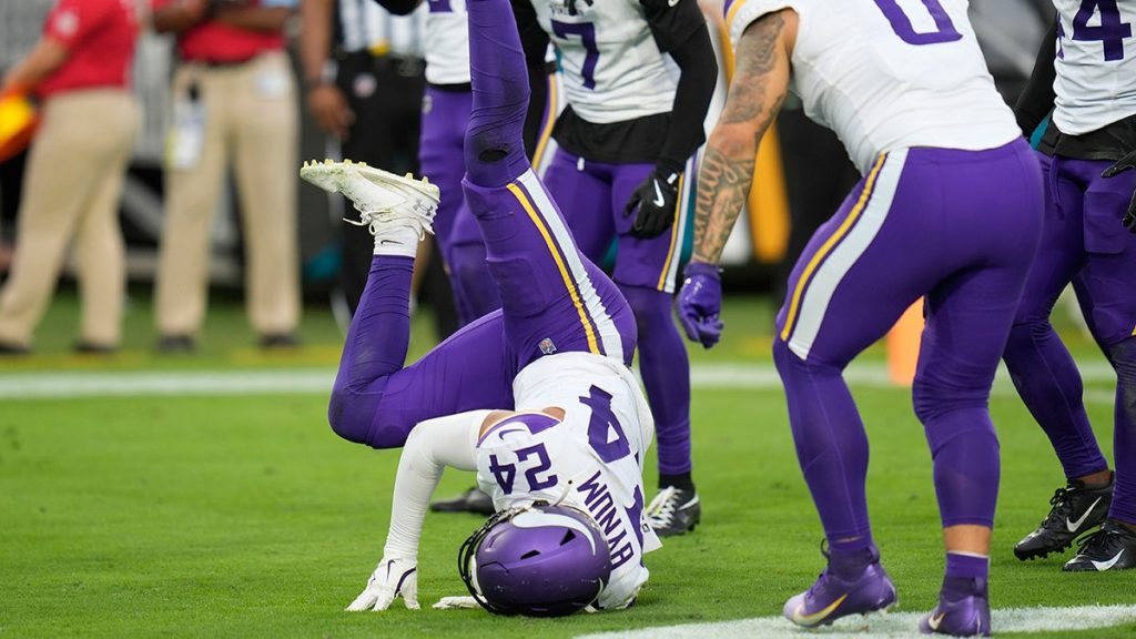 Vikings’ Cam Bynum celebrates interception with routine inspired by controversial Australian breakdancer