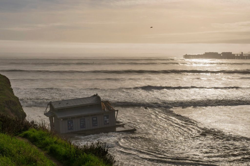 Part of Santa Cruz Wharf in California Collapses in High Surf