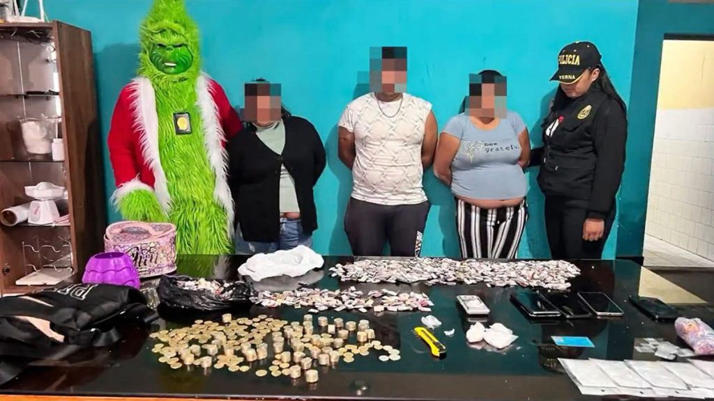 Police officer dressed as the ‘Grinch’ steals Christmas spirit during drug bust