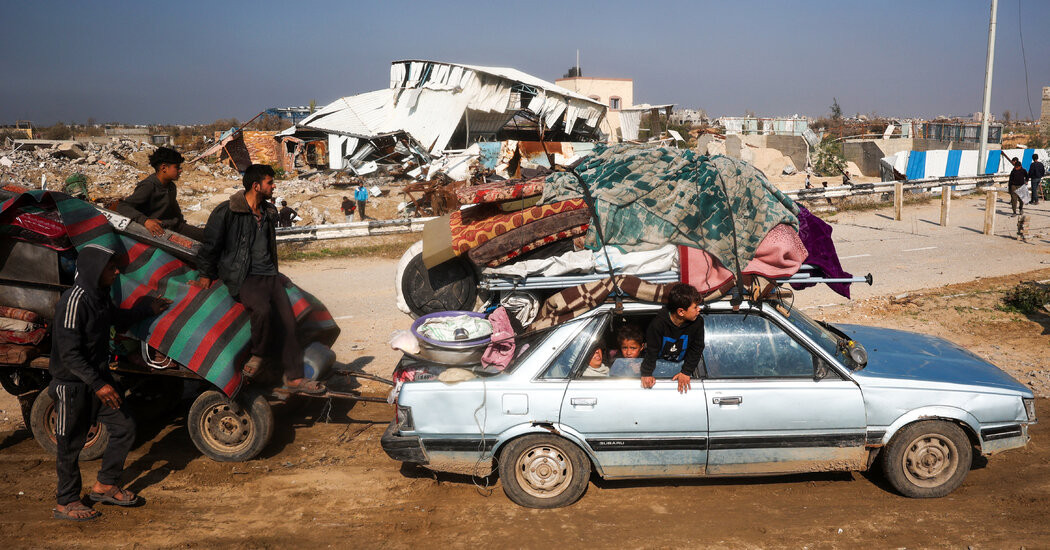 Gazans Crowd the Road North, Joyful but Anxious  at george magazine