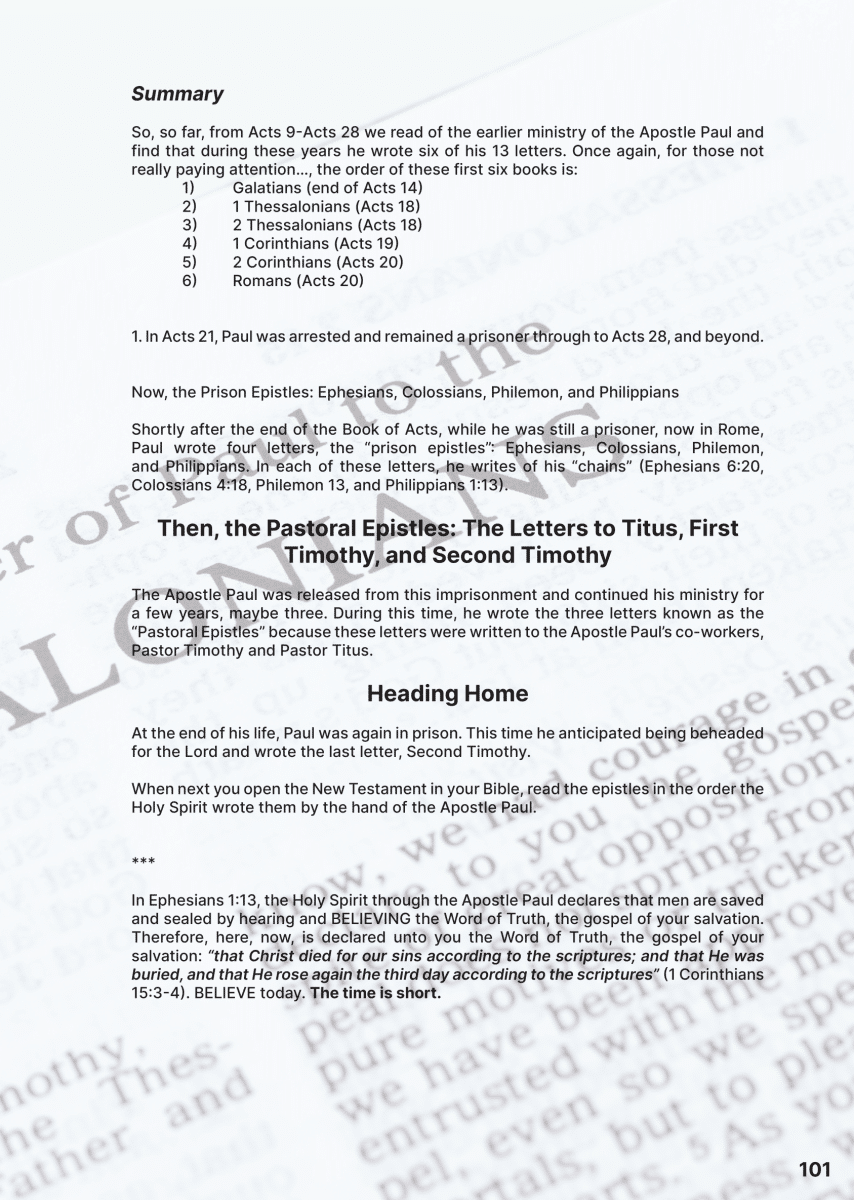 The Correct Timeline of the Apostle Paul’s Letters and Ministry ...