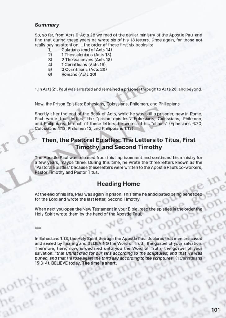 The Correct Timeline of the Apostle Paul's Letters and Ministry  at george magazine