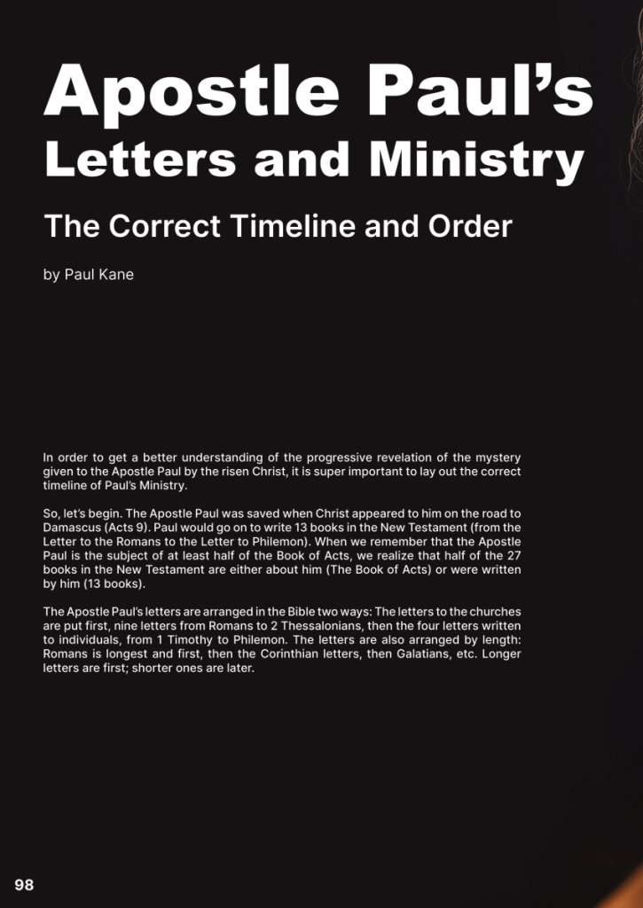 The Correct Timeline of the Apostle Paul's Letters and Ministry  at george magazine