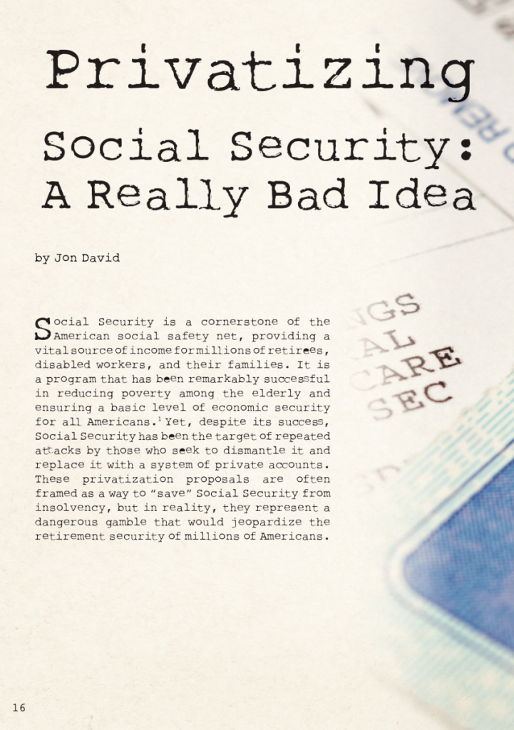 Privatizing Social Security: A Really Bad Idea  at george magazine