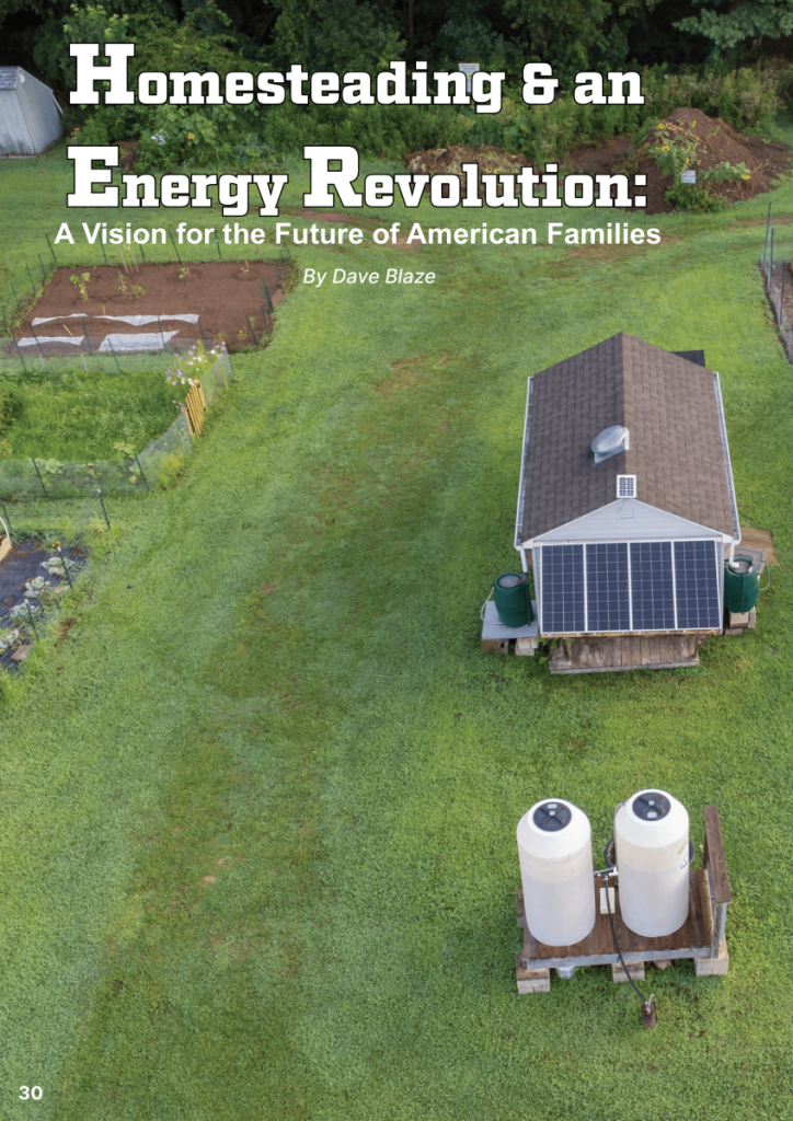 HOMESTEADING and an Energy Revolution