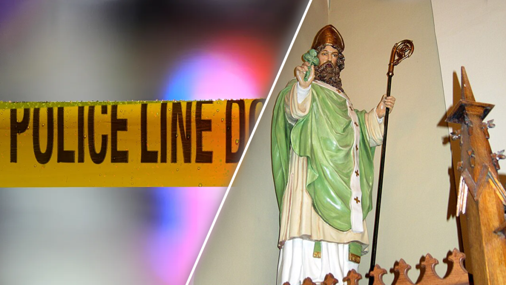 ‘Face of evil’: Catholic Church named after St. Patrick vandalized with Satanic message