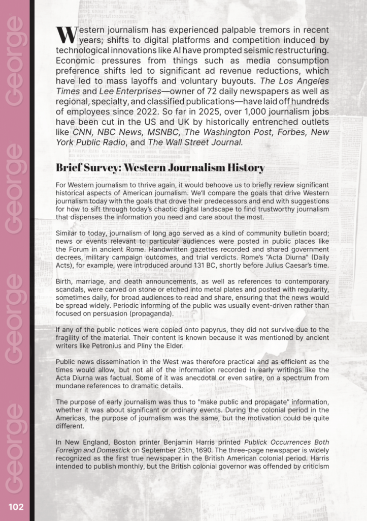 Return of Journalism: Isolating the Signal  at george magazine