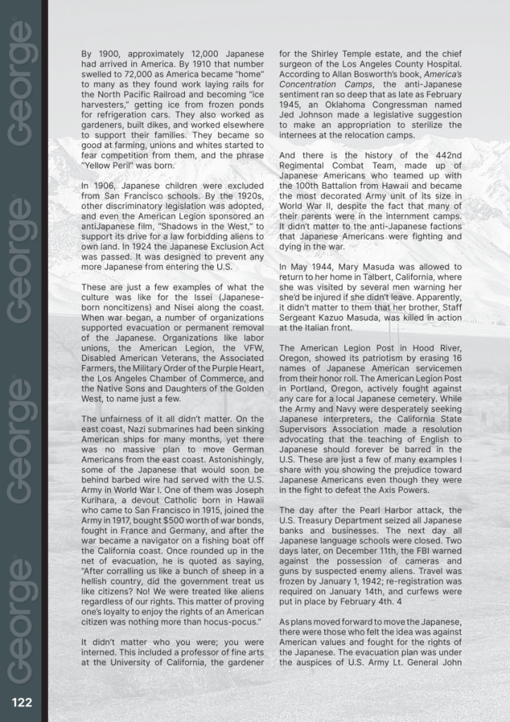 Internment of Japanese Americans WW2  at george magazine