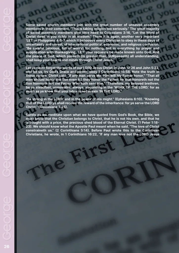 Christians Belong to Christ  at george magazine