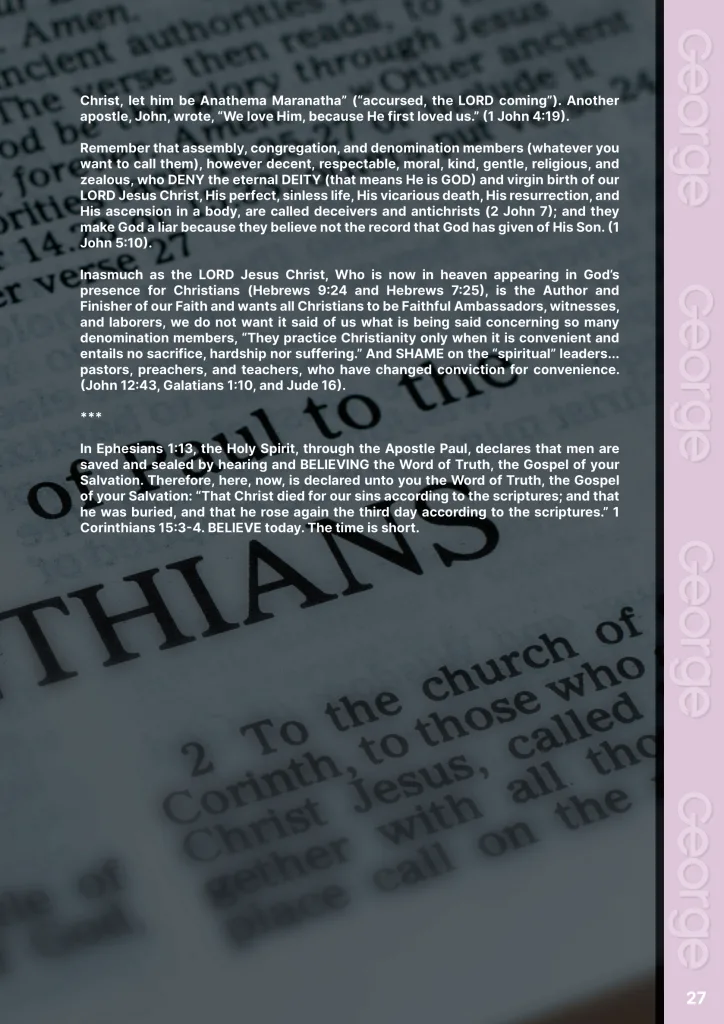 Christians Belong to Christ  at george magazine