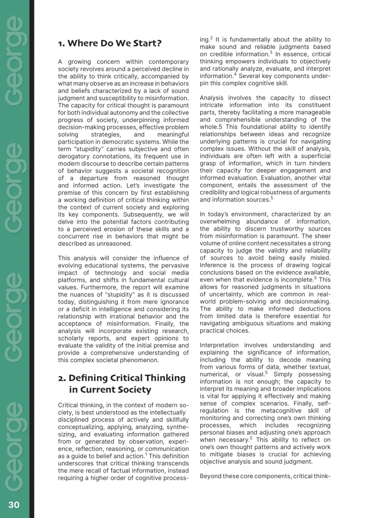 Return to Journalism  at george magazine