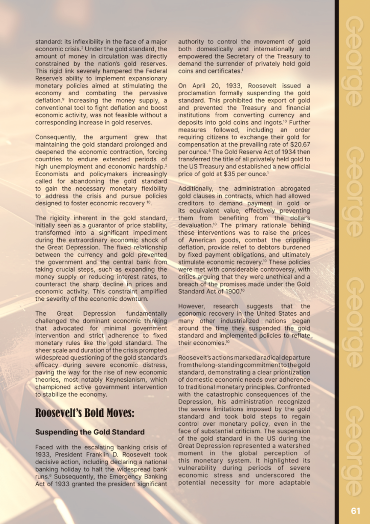 Gold Standard Abandonment  at george magazine