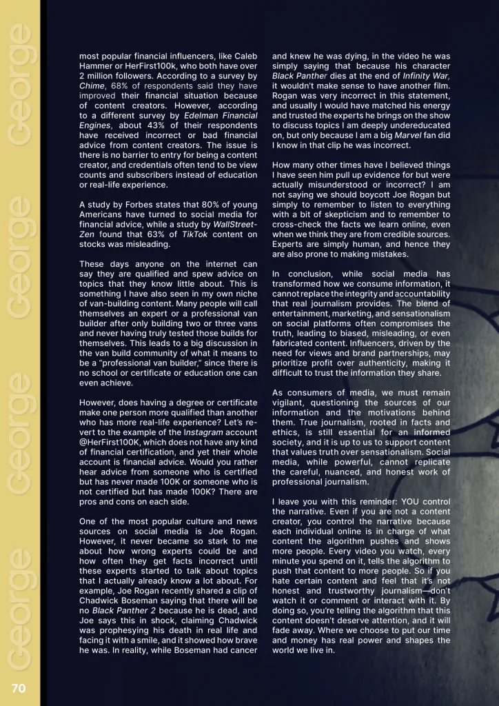 Social Media Will NEVER Replace Real Journalism  at george magazine