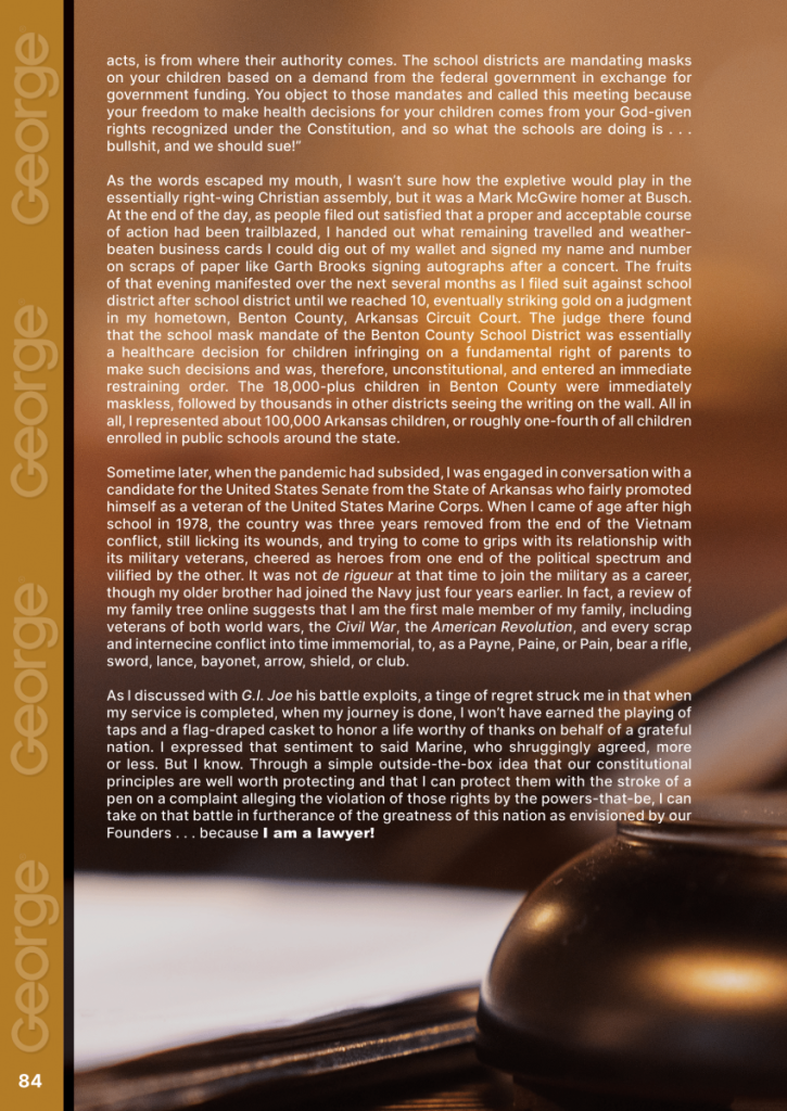 I am a Lawyer  at george magazine