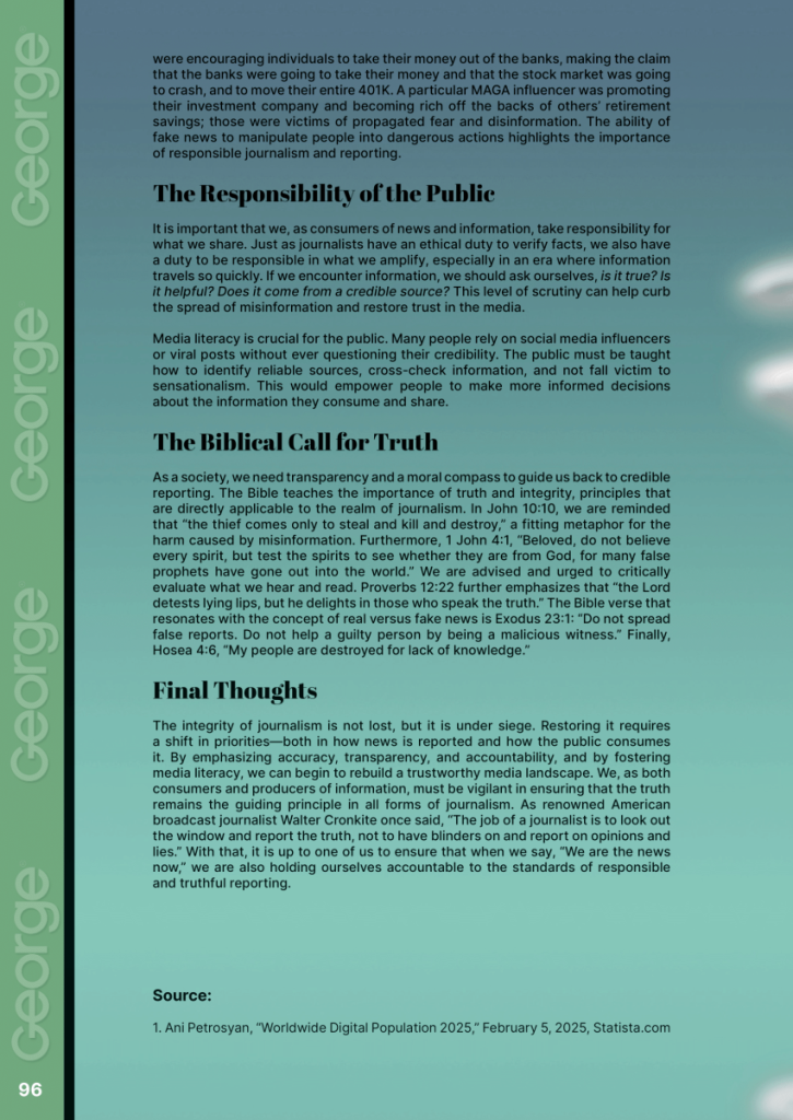 A Return to Real Journalism  at george magazine