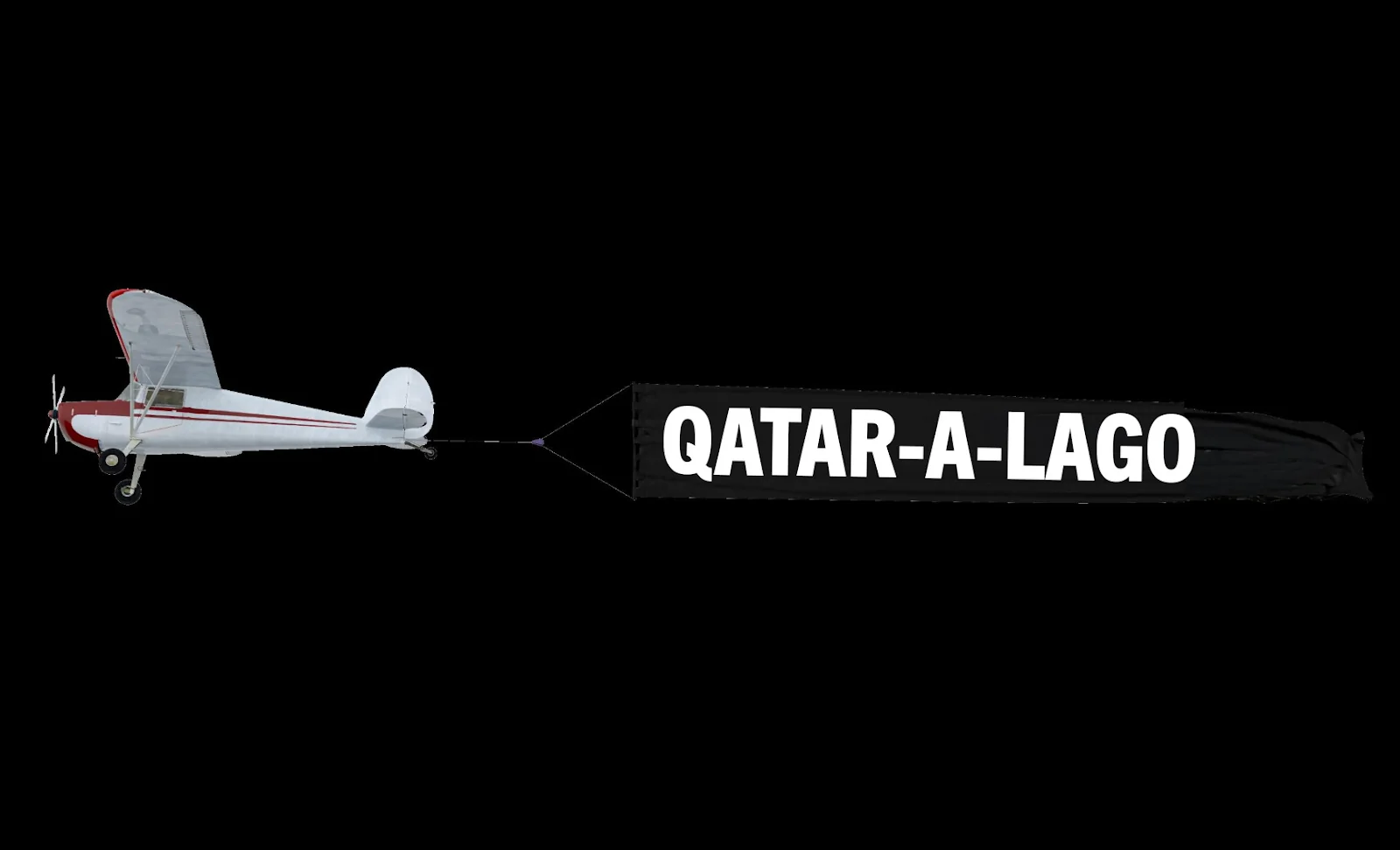 DNC mocks Trump by flying ‘Qatar-a-Lago’ banner  at george magazine