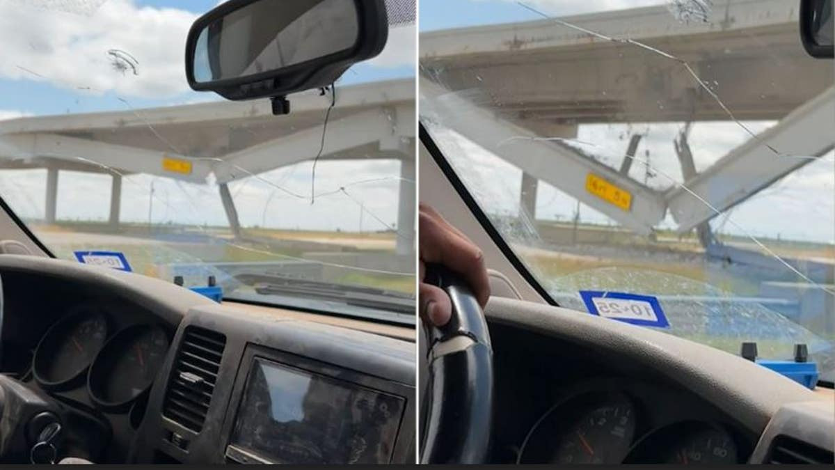 Texas driver catches dramatic partial overpass collapse on video  at george magazine