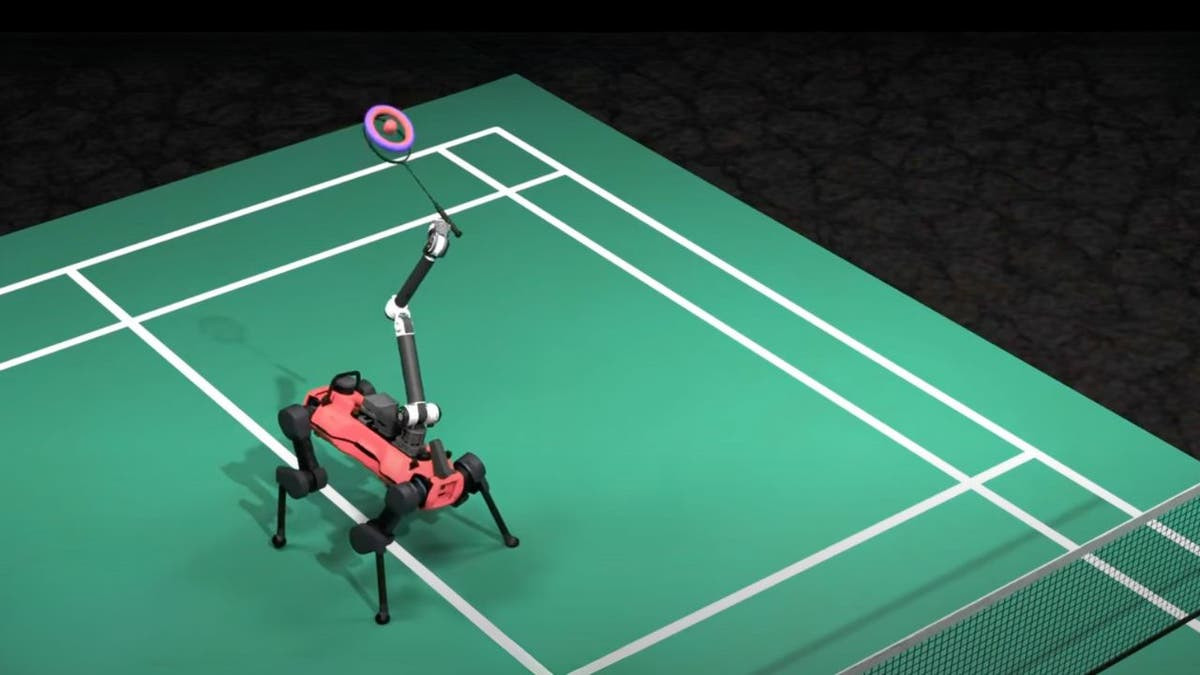 Quadruped robot plays badminton with you using AI  at george magazine