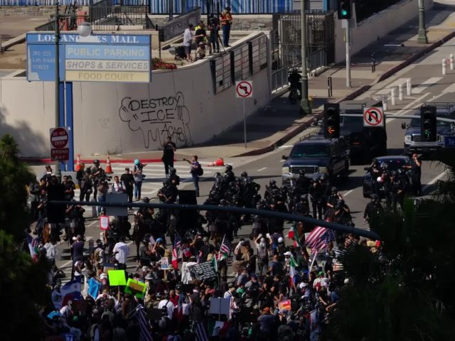 Police Clash With Protesters After Anti-Trump Rally in Downtown Los Angeles