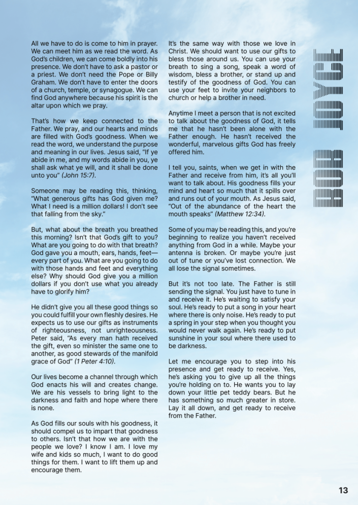 Are You Ready, in God’s Eyes, to Receive?  at george magazine