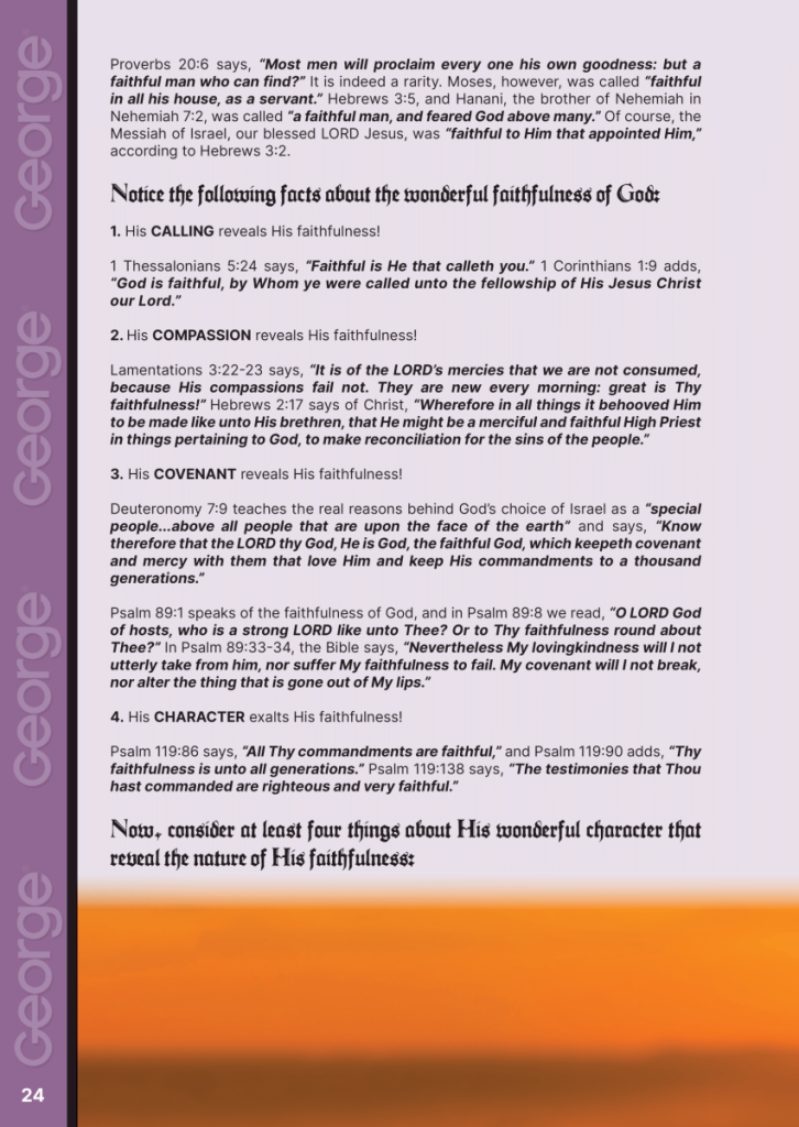 FEAR NOT! God is Faithful  at george magazine