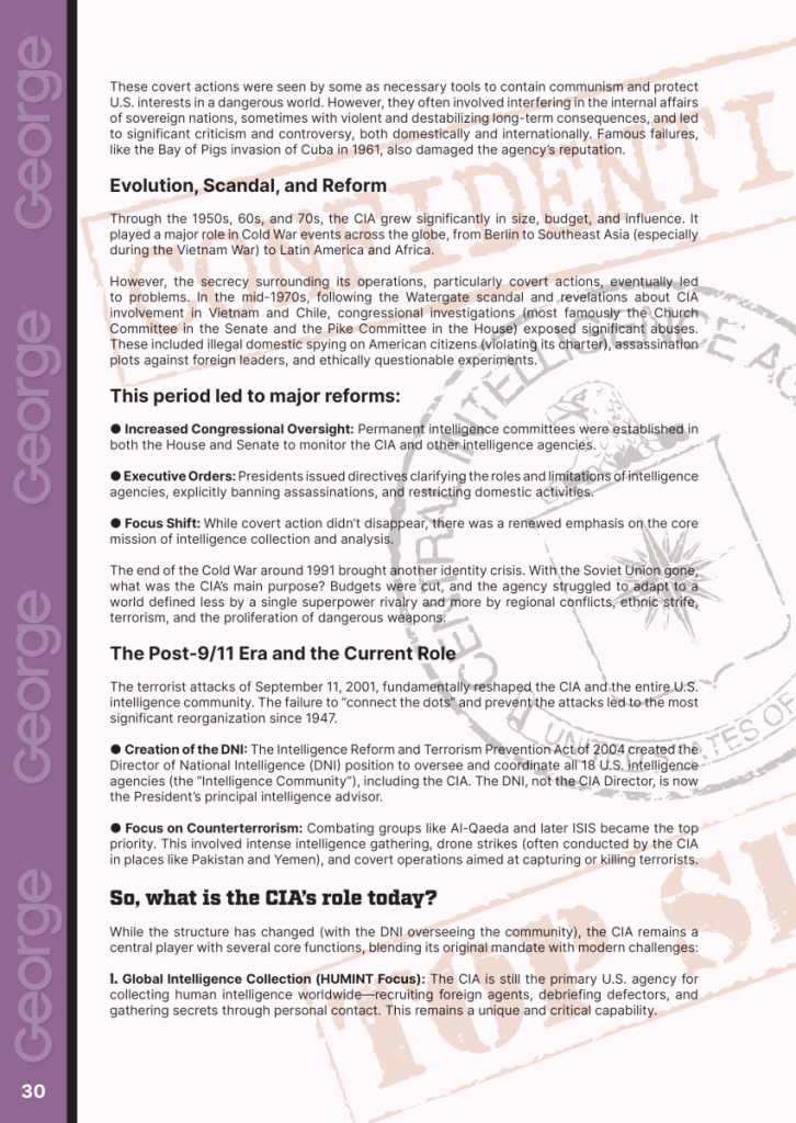 The C.I.A.: Cloak, Dagger, and Data  at george magazine